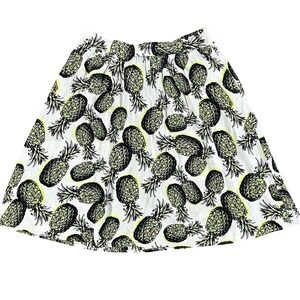 Living Doll Pineapple Skirt Womens XS A-Line White Grunge Indie USA Made